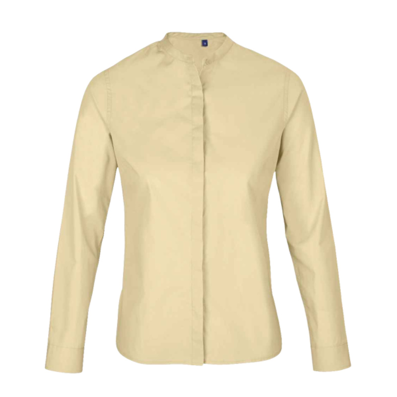 NEOBLU Ladies Bart Mao Collar Long Sleeve Poplin Shirt Thumbnail