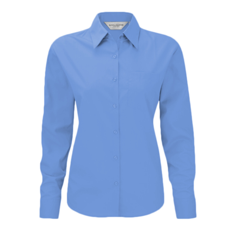 Russell Athletic Collection Ladies Long Sleeve Easy Care Poplin Shirt Thumbnail
