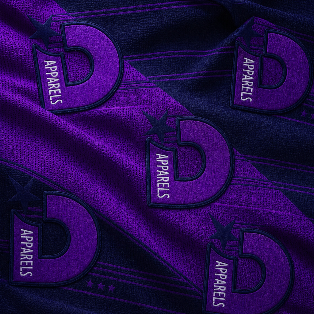 Purple iD Apparels embroidery detail