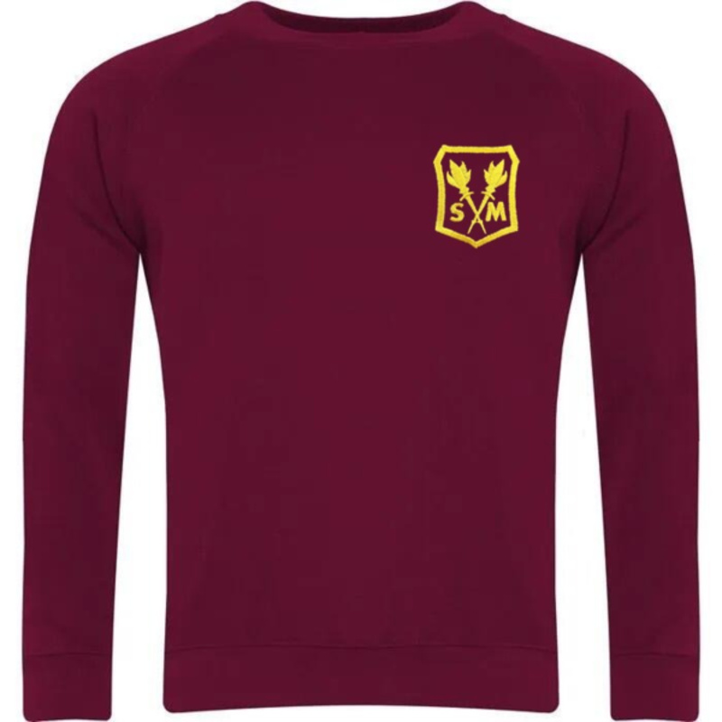 St Martha's Primary School Embroidered Sweater Crew Neck (Burgundy) Thumbnail