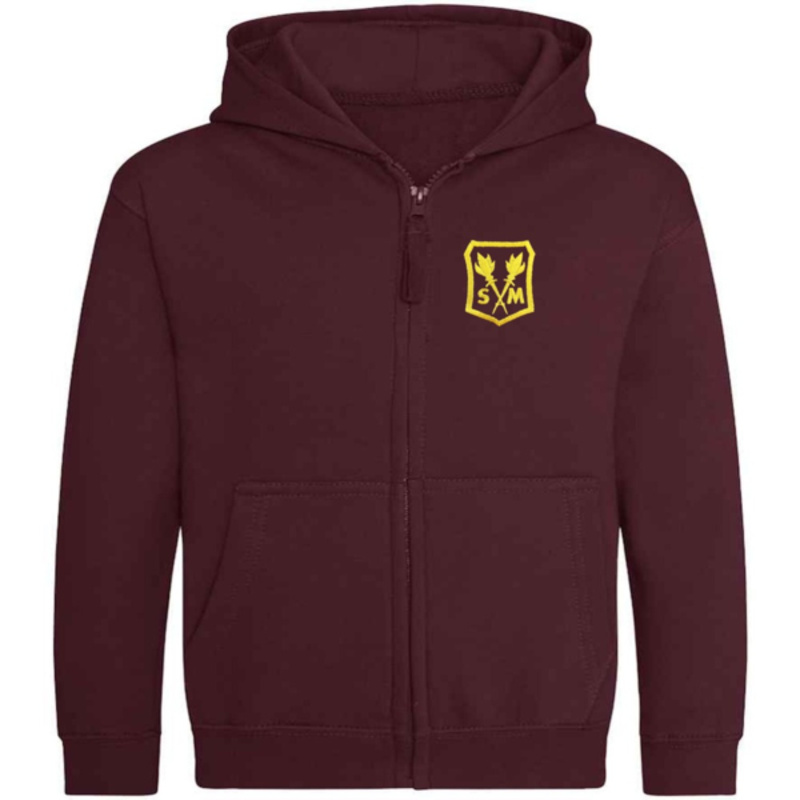 St Martha's Primary School Embroidered Zipper Hoodie (Burgundy) Thumbnail