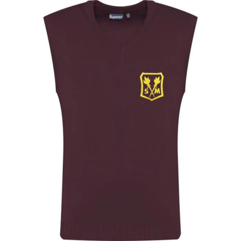 St Martha's Primary School Embroidered Knitted Slipover (Burgundy) Thumbnail