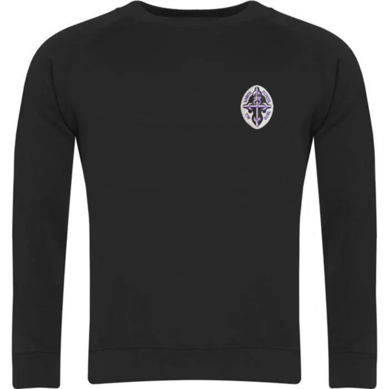 All Saints RC Secondary School Embroidered Sweater Crew Neck (Black) Thumbnail