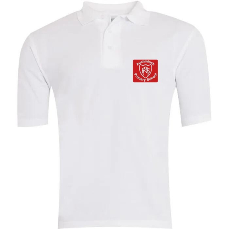 Auchinloch Primary School Embroidered Polo Shirt (White) Thumbnail