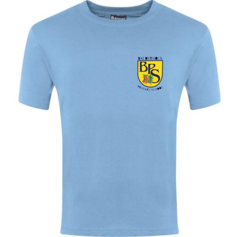 Baldernock Primary School Embroidered PE T-Shirt (Sky Blue) Thumbnail