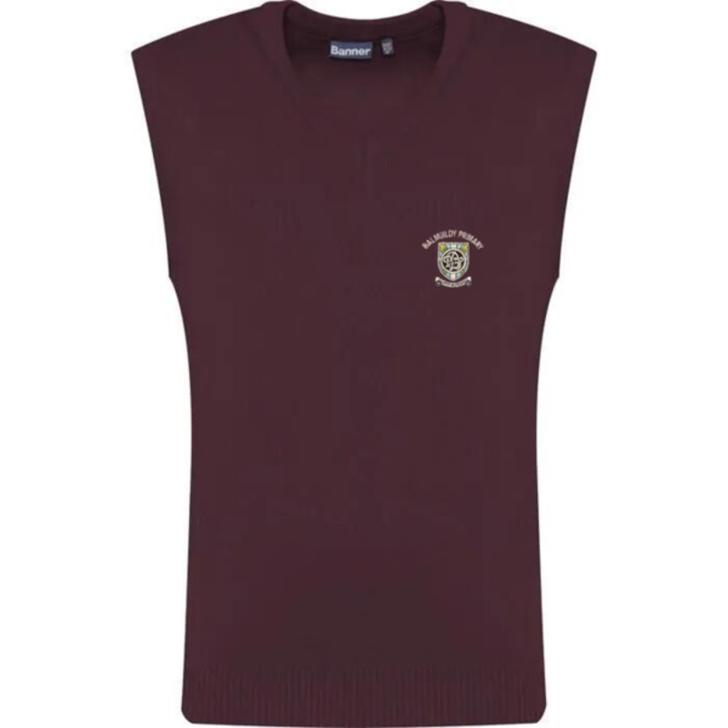 Balmuildy Primary School Embroidered Knitted Slipover (Burgundy) Thumbnail