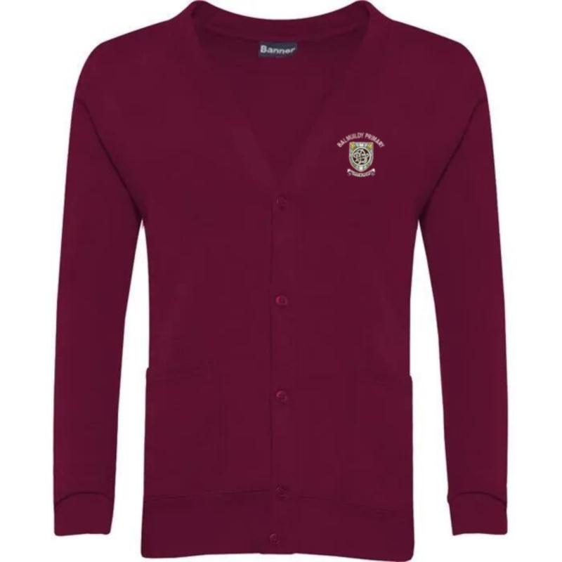 Balmuildy Primary School Embroidered Sweater Cardigan (Burgundy) Thumbnail