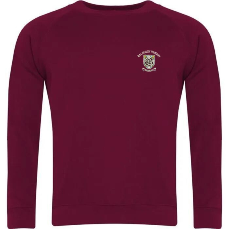 Balmuildy Primary School Embroidered Sweater Crew Neck (Burgundy) Thumbnail