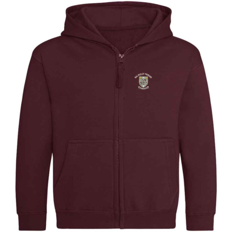 Balmuildy Primary School Embroidered Zipper Hoodie (Burgundy) Thumbnail