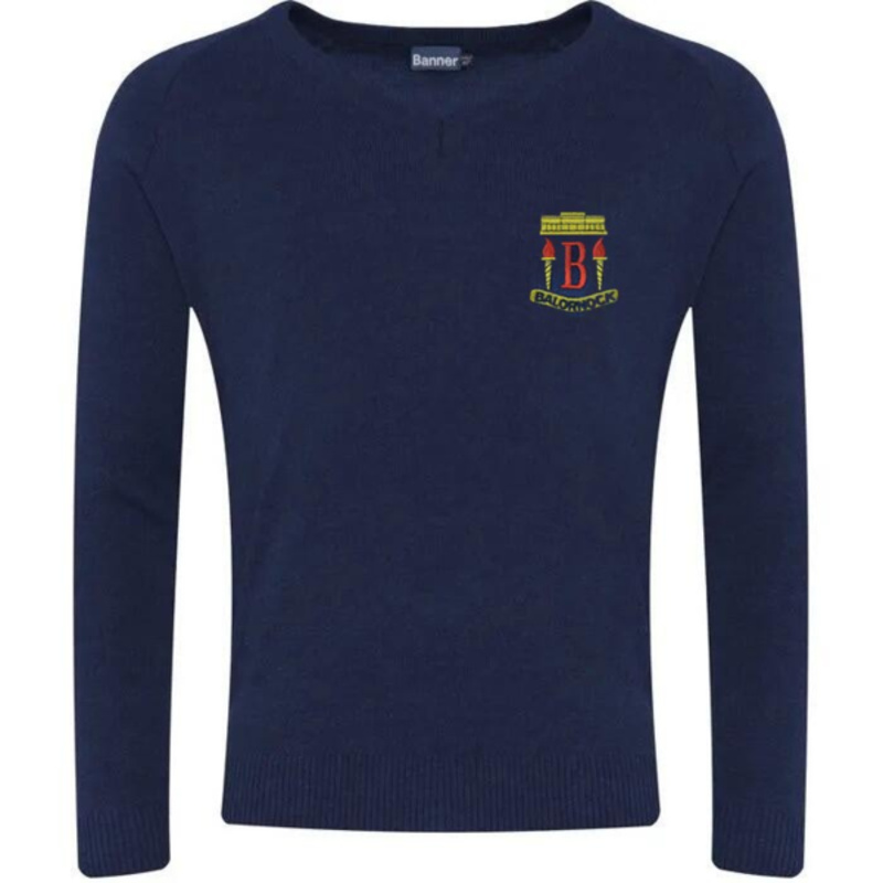 Balornock Primary School Embroidered Knitted V-Neck (Navy) Thumbnail