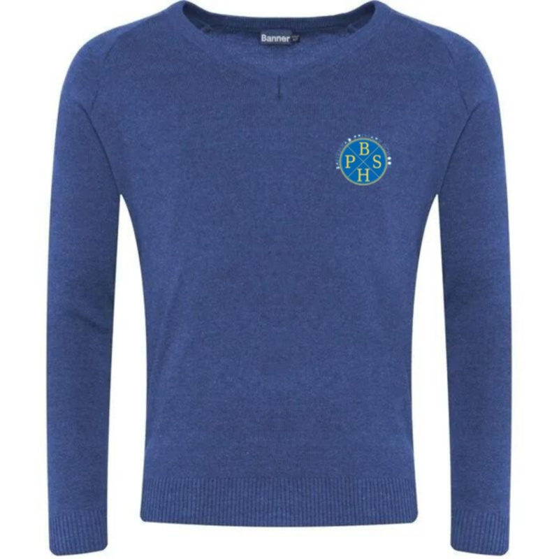 Bankhead Primary School Embroidered Knitted V-Neck (Royal Blue) Thumbnail