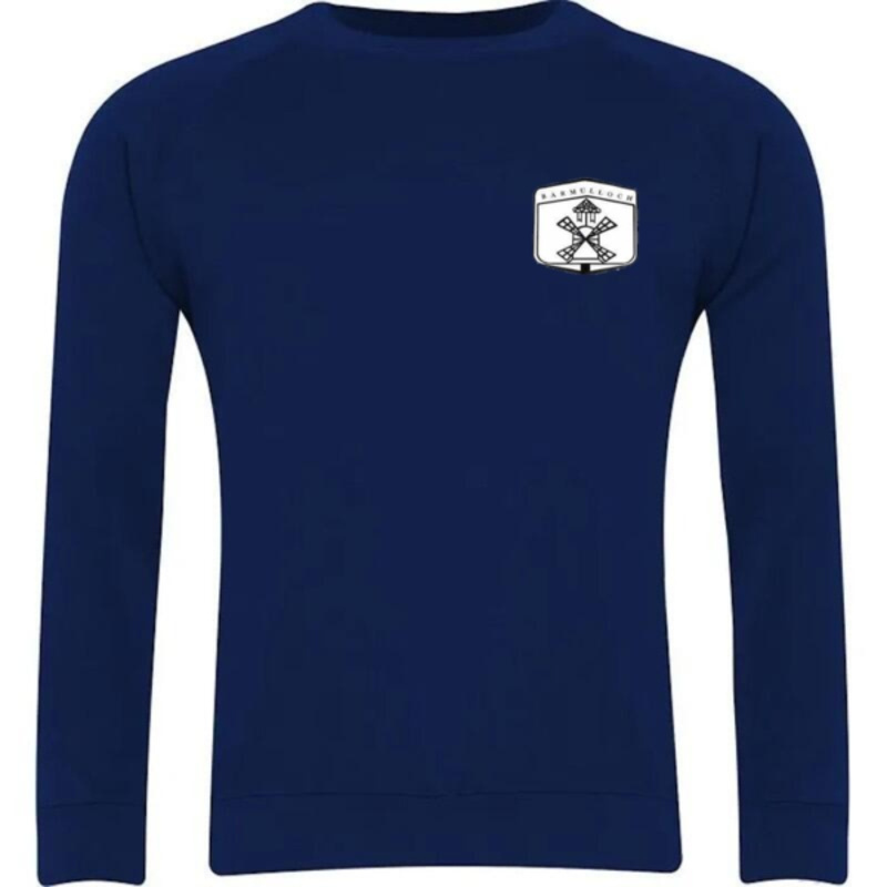 Barmulloch Primary School Embroidered Sweater Crew Neck (Navy) Thumbnail