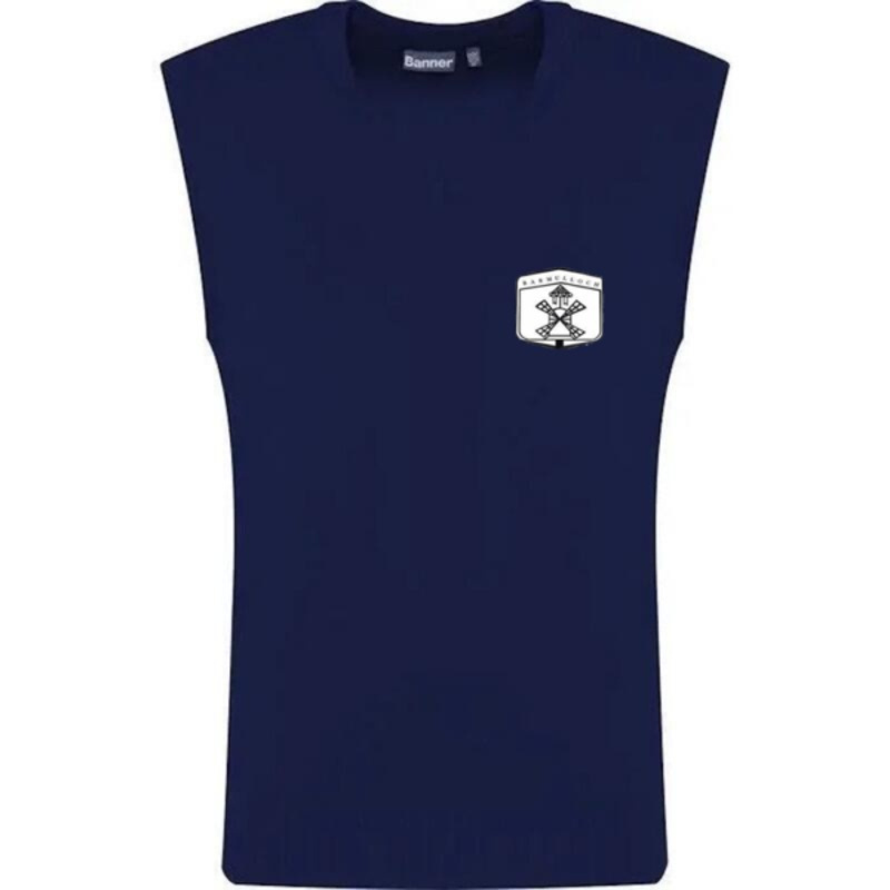 Barmulloch Primary School Embroidered Knitted Slipover (Navy) Thumbnail