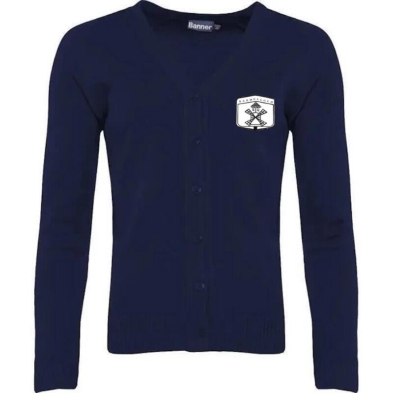 Barmulloch Primary School Embroidered Knitted Cardigan (Navy) Thumbnail