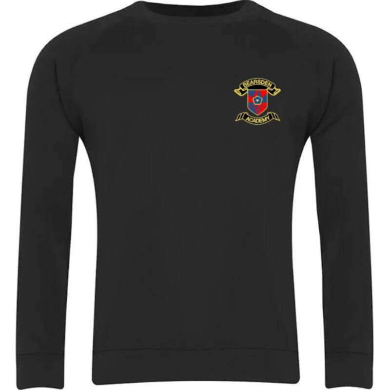 Bearsden Academy Embroidered Sweater Crew Neck (Black) Thumbnail