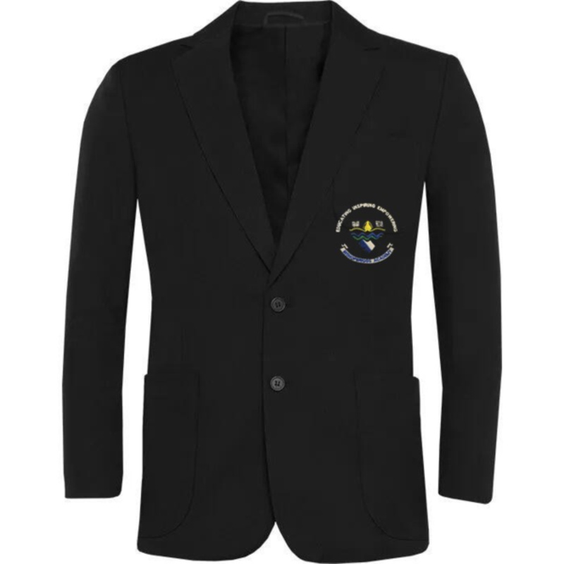 Bishopbriggs Academy Embroidered Fitted Blazer (Black) Thumbnail