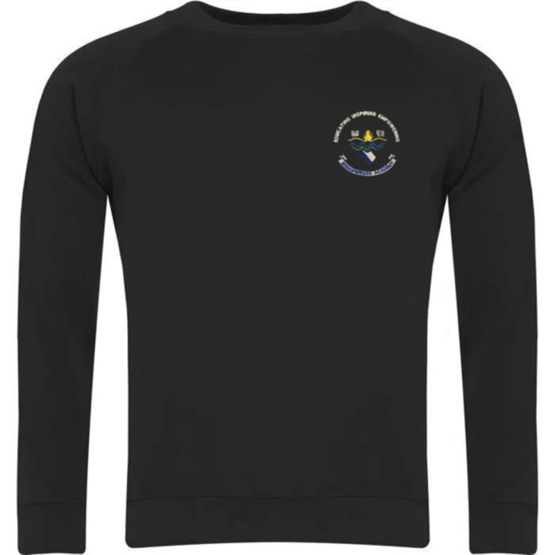 Bishopbriggs Academy Embroidered Sweater Crew Neck (Black) Thumbnail