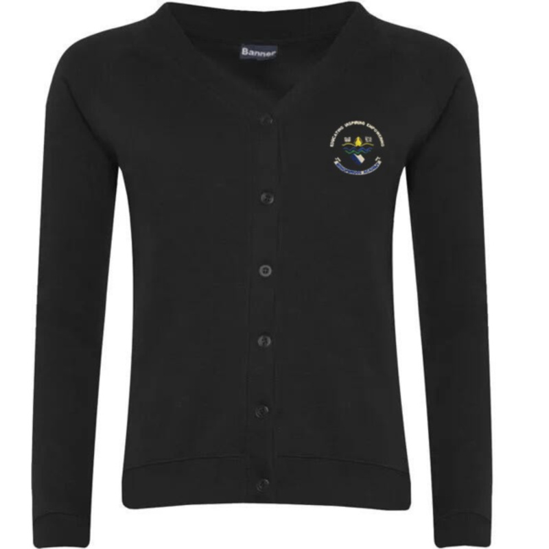 Bishopbriggs Academy Embroidered Sweater Cardigan (Black) Thumbnail