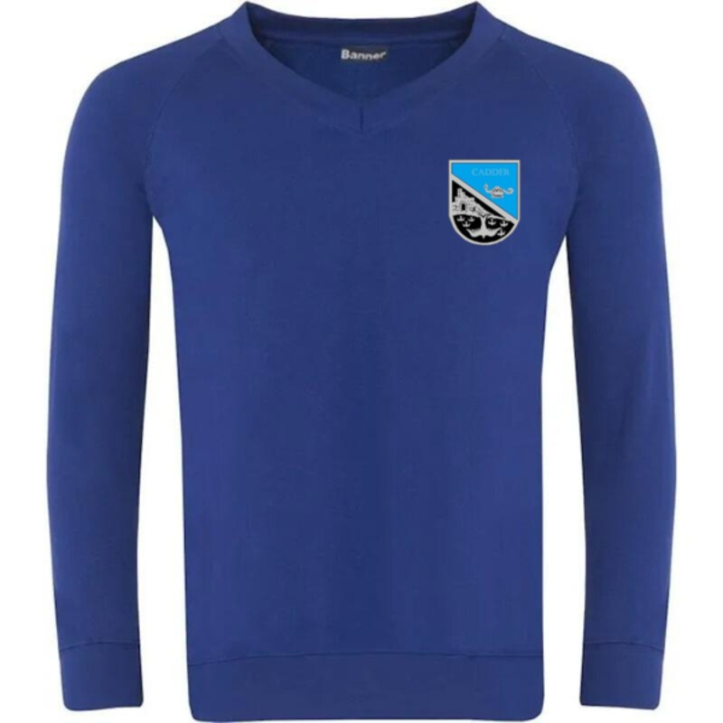 Cadder Primary School Embroidered Sweater V-Neck (Royal Blue) Thumbnail