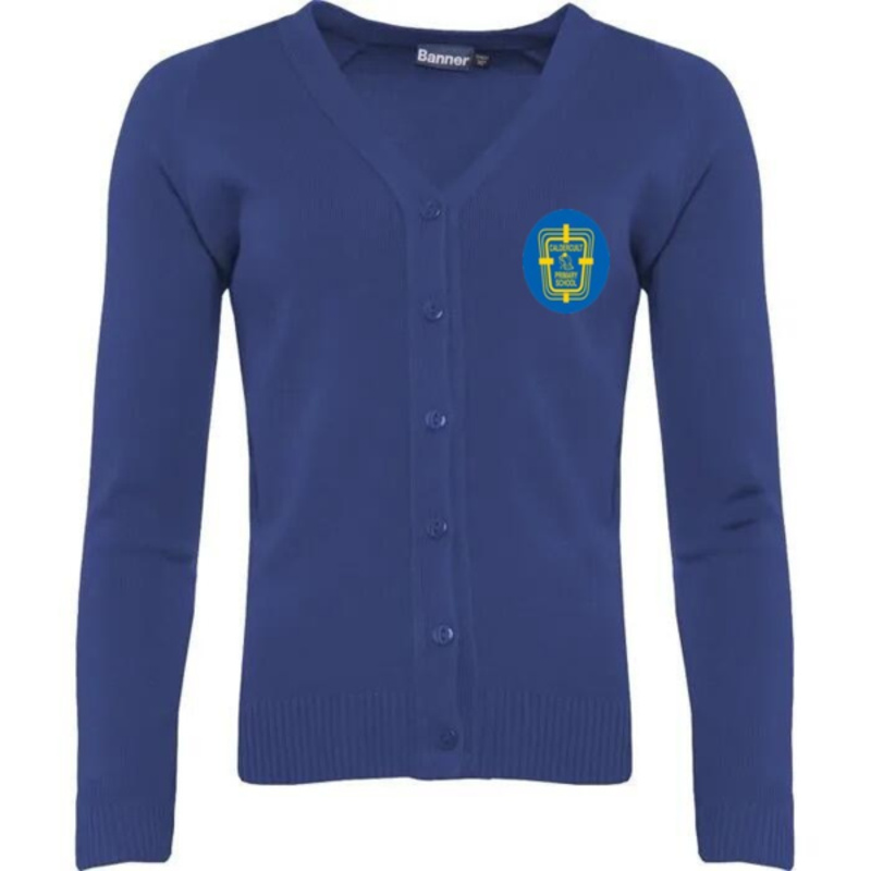 Caldercuilt Primary School Embroidered Knitted Cardigan (Royal Blue) Thumbnail
