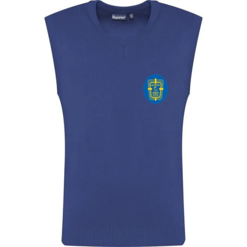 Caldercuilt Primary School Embroidered Knitted Slipover (Royal Blue) Thumbnail